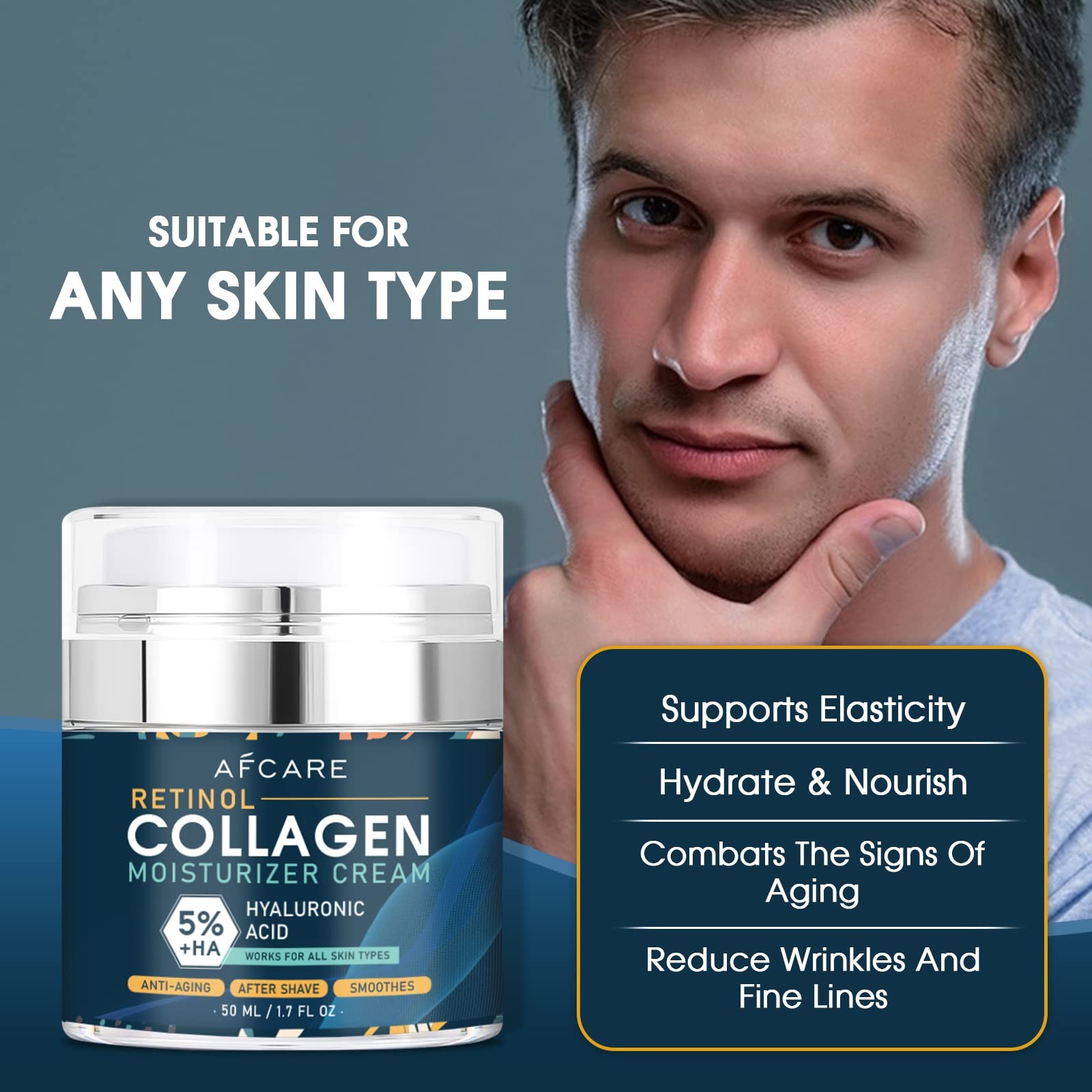 Retinol Cream - Krem nawilżający przeciwstarzeniowy z retinolem, kolagenem