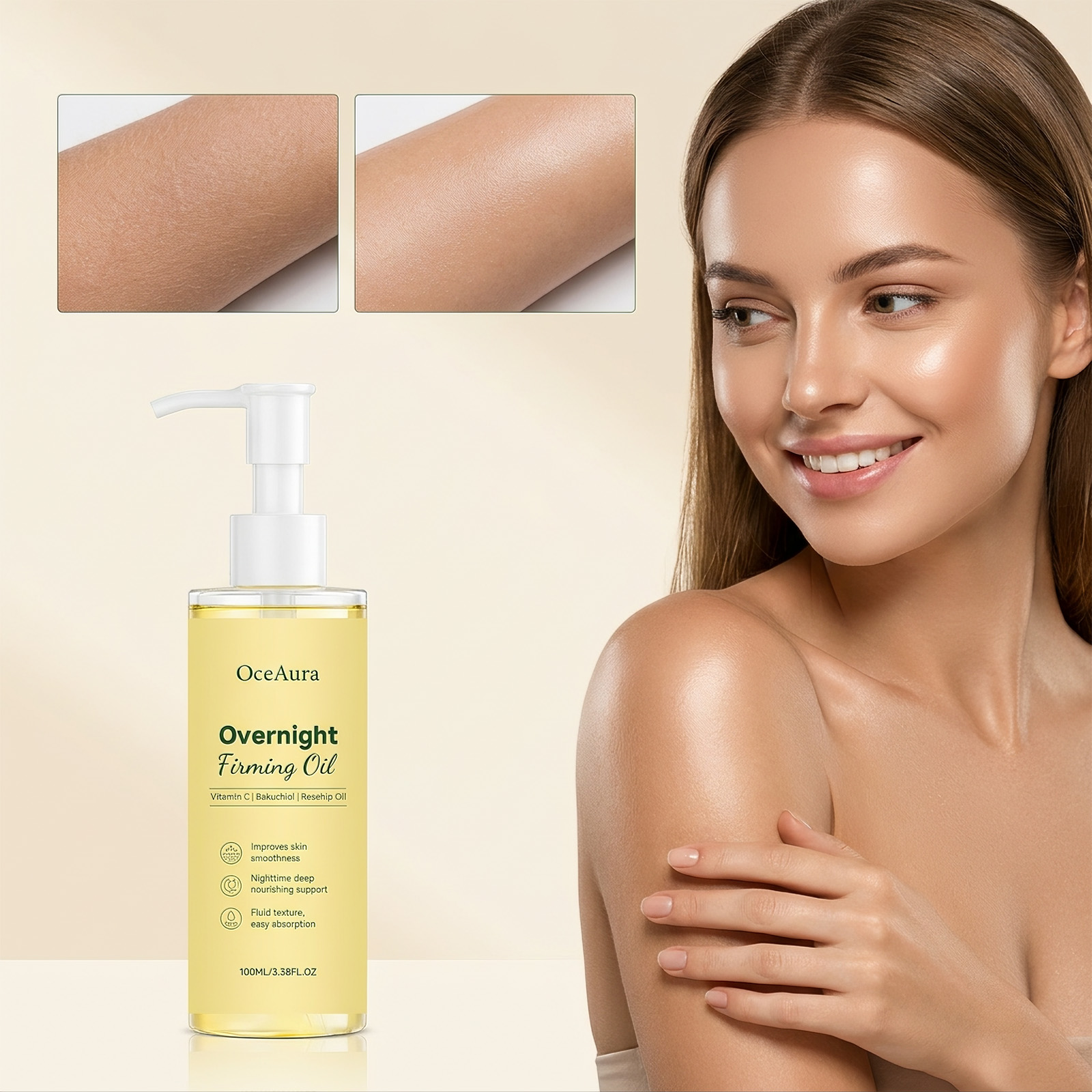 Face Oil Rosehip - OceAura | Nocny olejek ujędrniający |